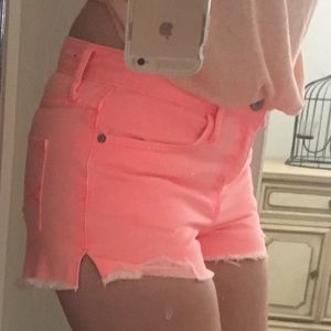 Abercrombie sexy Coral denim shorts